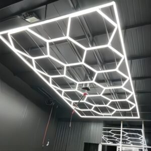 2.4*4.8M 220V Led Hexagon Garage Lightingfor Auto Detail Shop Car Shop And Garage Honeycomb Lights Hexagonal LED Light