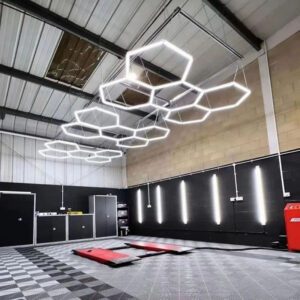 High Quality 5 Grids Hexagonal LED Lights Professional Detailing Workshop Led Lights Garage Ceiling LED Light for Car Workshop