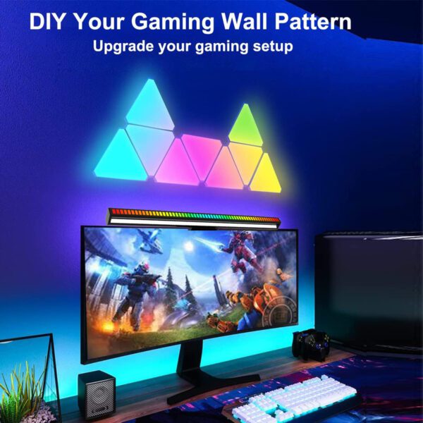 Smart App Control RGBIC Colors Triangle Wall Light Panels Modular 6 Pack Gaming Led Lights for Gaming Setup Living Room - Image 3