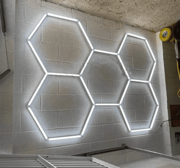 High Quality 5 Grids Hexagonal LED Lights Professional Detailing Workshop Led Lights Garage Ceiling LED Light for Car Workshop - Image 4