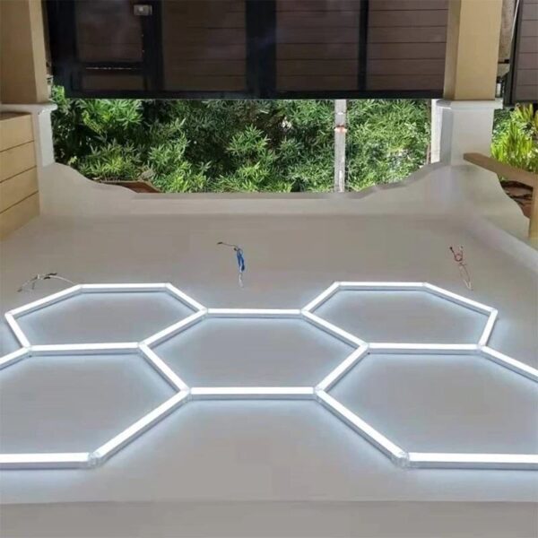 High Quality 5 Grids Hexagonal LED Lights Professional Detailing Workshop Led Lights Garage Ceiling LED Light for Car Workshop - Image 2