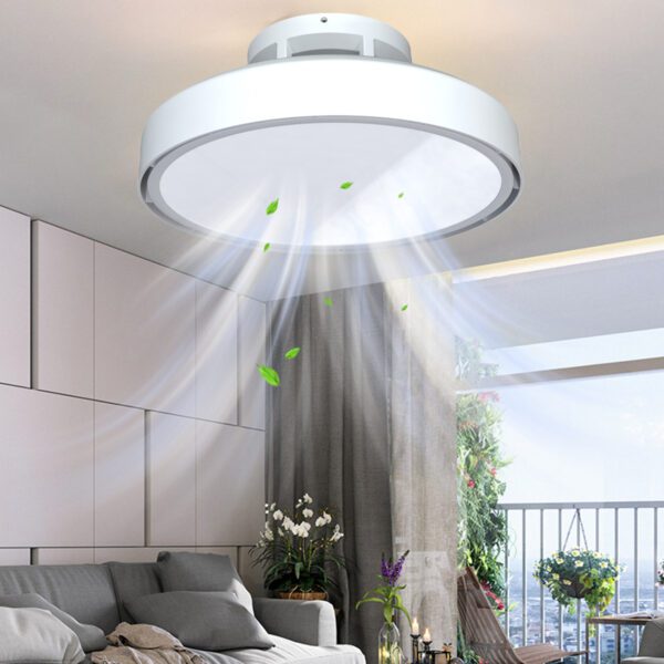 Modern Full Spectrum Bladeless Fan Light Dimmable with Remote Control LED Indoor Bedroom Mute Ceiling Lights
