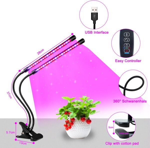 LED Grow Light Full Spectrum Flexible Clip Lamp 5V USB 18W 27W 36W Growing Lamp for Plants Seedling