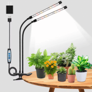 Automatic Timed Indoor Grow Light, Full Spectrum Grow Light with Clip, 6000K LED White Grow Light Indoor