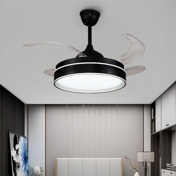Lantern Foldable Ceiling Fan Light for Living Room Bedroom Kitchen