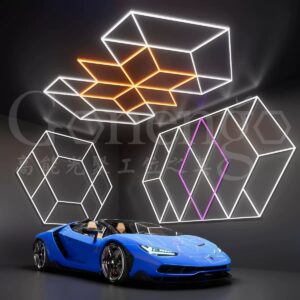 Dropshipping Honeycomb Auto Car Detailing Work Light Garage Ceiling Hexagonal Led Lights Bar Car Wash Station 110V 220V 50 White