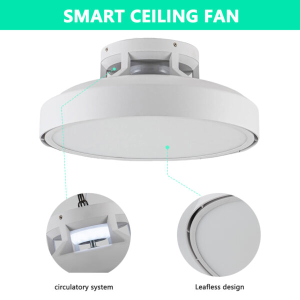 Modern Full Spectrum Bladeless Fan Light Dimmable with Remote Control LED Indoor Bedroom Mute Ceiling Lights - Image 3