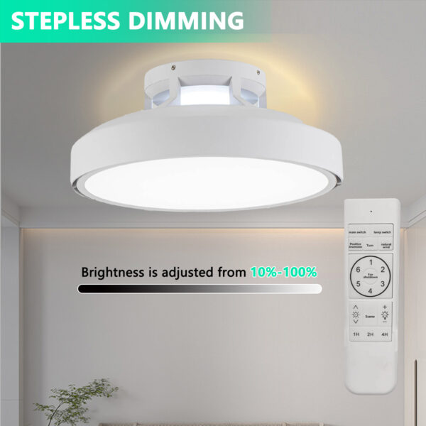 Modern Full Spectrum Bladeless Fan Light Dimmable with Remote Control LED Indoor Bedroom Mute Ceiling Lights - Image 2