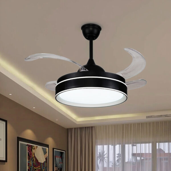 Lantern Foldable Ceiling Fan Light for Living Room Bedroom Kitchen - Image 2