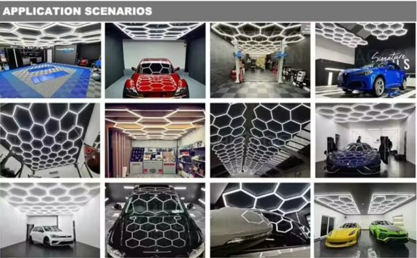 220V 110V LED Detailing Light Honeycomb Led Garage Light Hexagon for Gym Workshop Barbershop Beauty Shop Dedicated Car Wash Area - Image 8