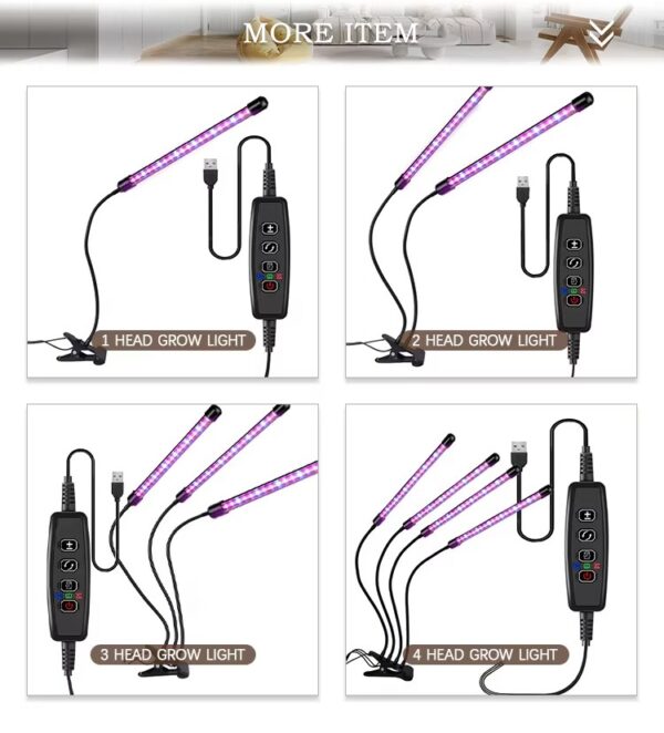 Automatic Timed Indoor Grow Light, Full Spectrum Grow Light with Clip, 6000K LED White Grow Light Indoor - Image 3